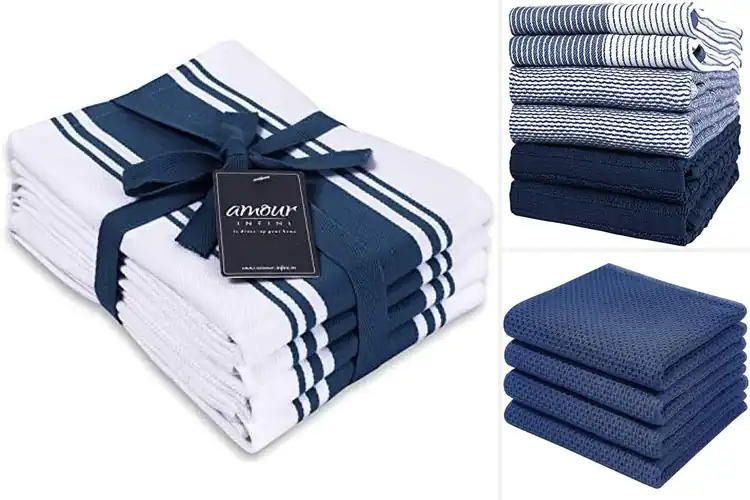Detailed view of 10 Best Blue Kitchen Towels for Style & Spill Power