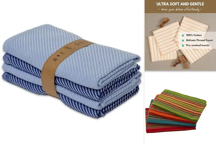 Detailed view of 10 Best Striped Kitchen Towels for Style and Function